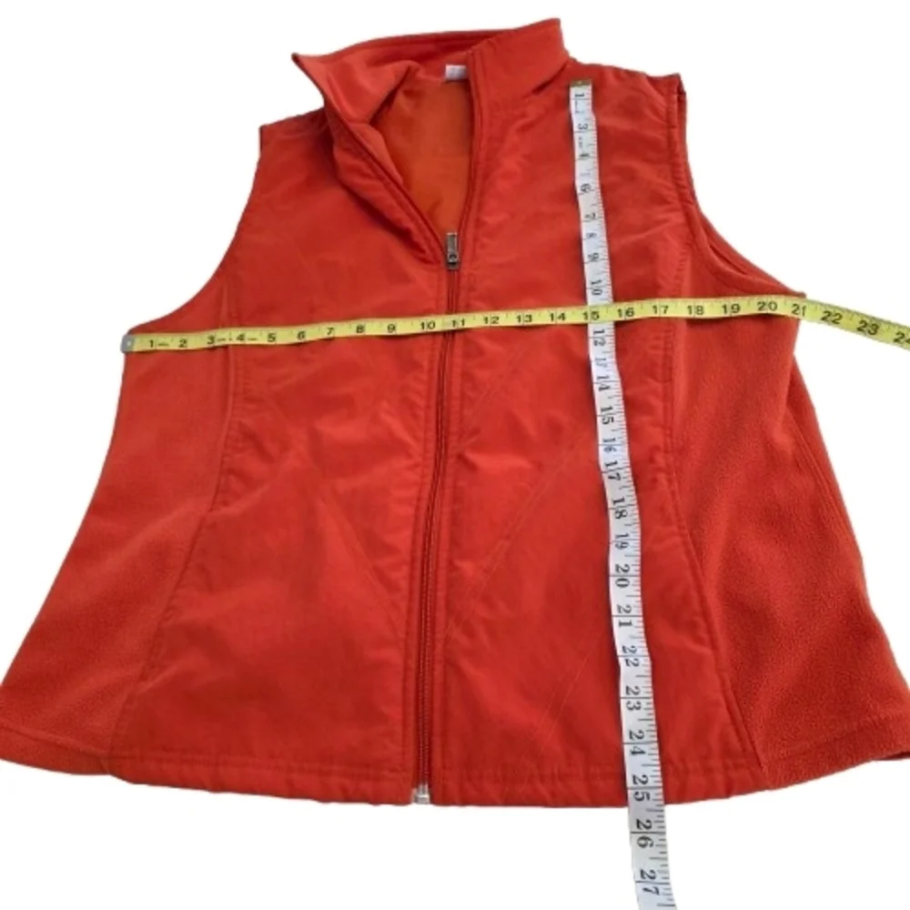 đź’ĄColumbia Burnt Orange Zip-Up Quilted Fleece Vest Size XL Nylon Poly Blend - Picture 4 of 7